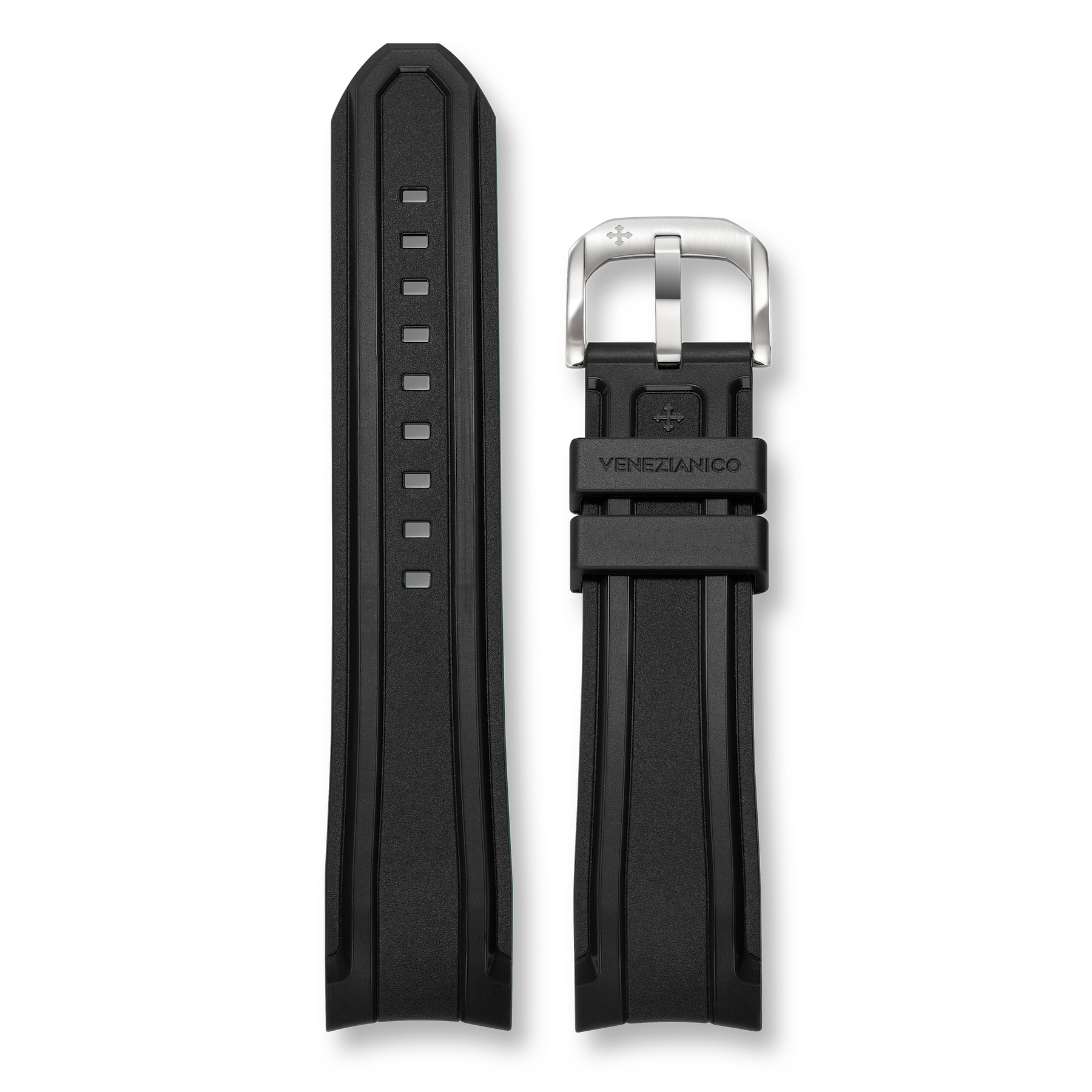Cinturino integrato in gomma Nero 22mm