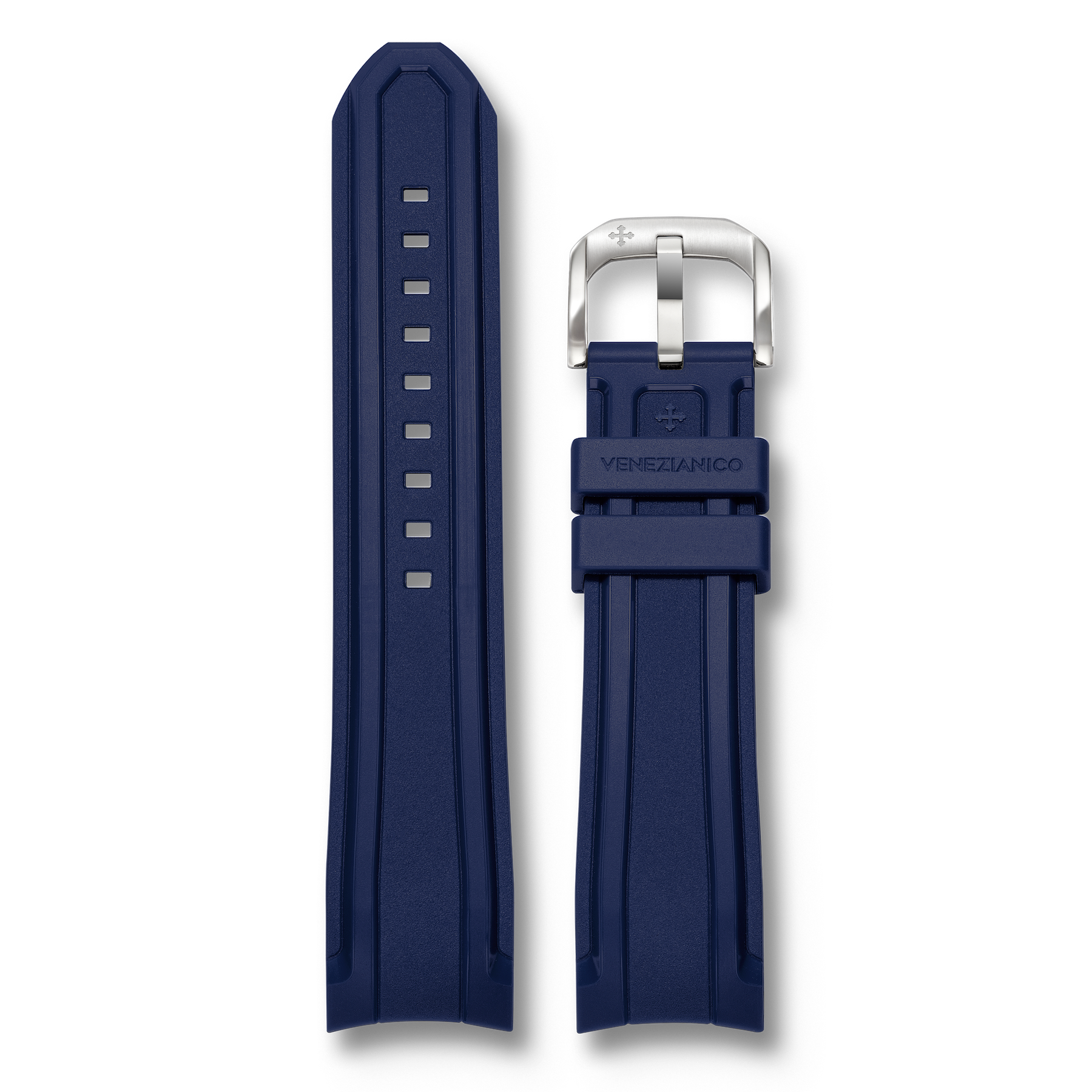 Cinturino integrato in gomma Blu Notte 22mm