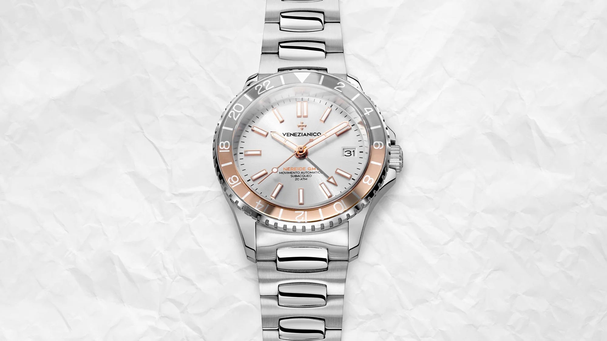 venezianico nereide gmt bianco rose gold