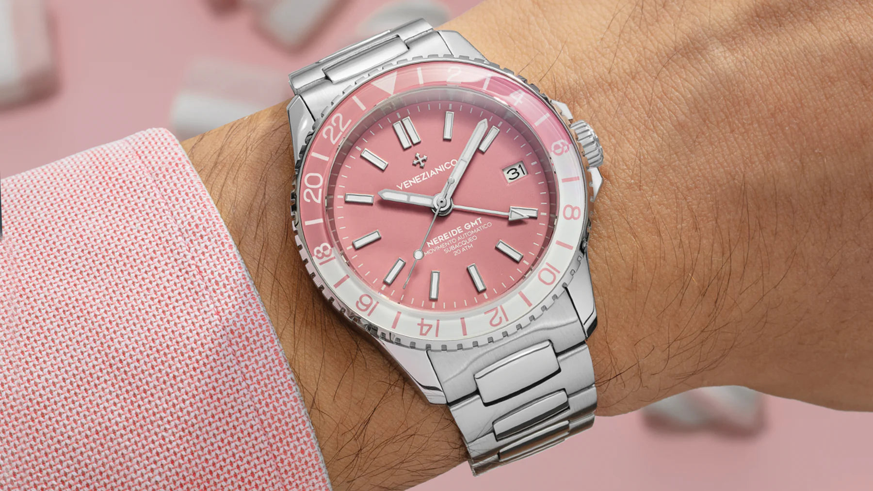 venezianico nereide gmt rosa indossato