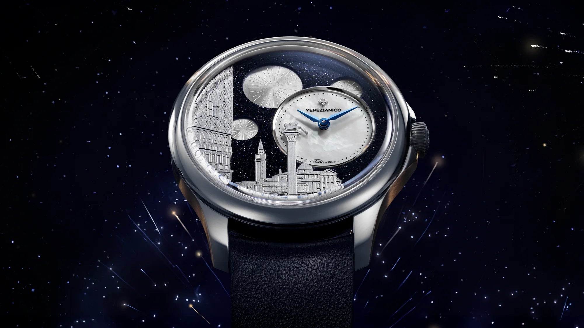 redentore bellanotte su sfondo notte stellata con fuochi di artificio