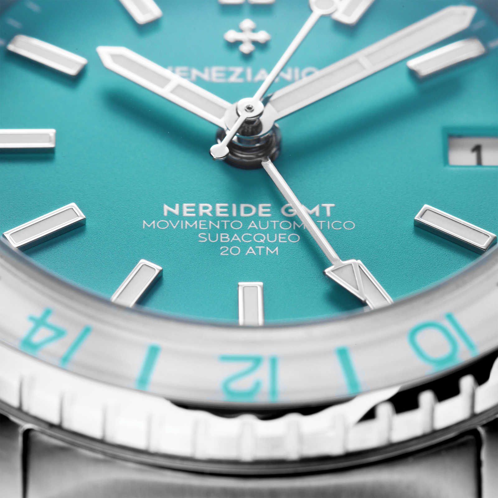 NEREIDE GMT dettaglio quadrante azzurro cielo - 3521505C