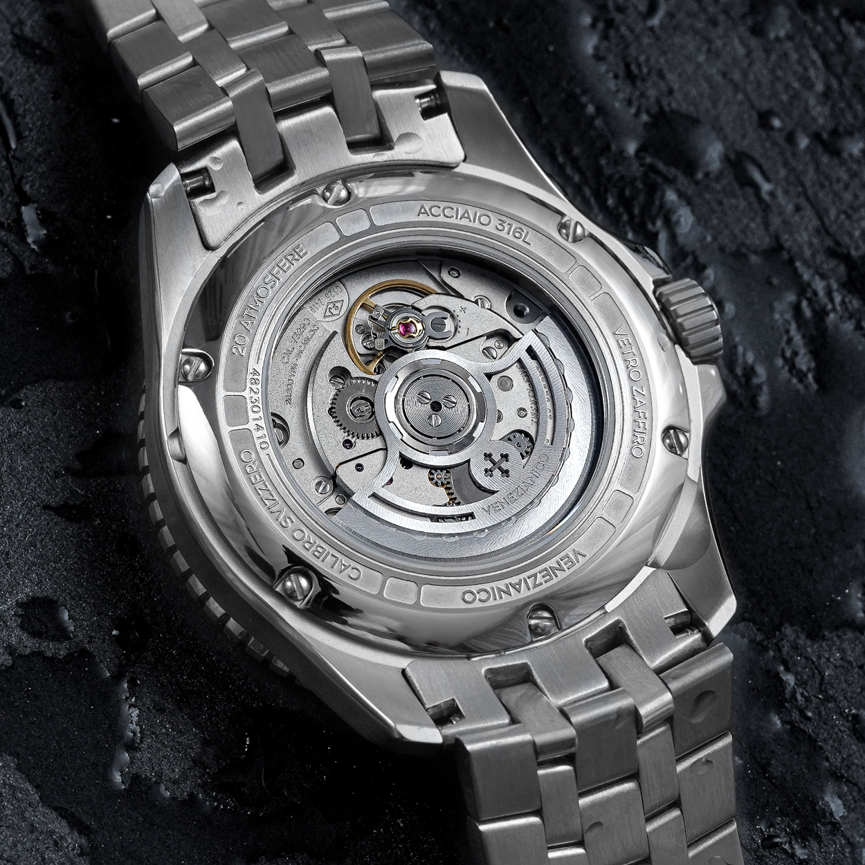 fondello a vista con calibro personalizzato soprod su gmt ceratung