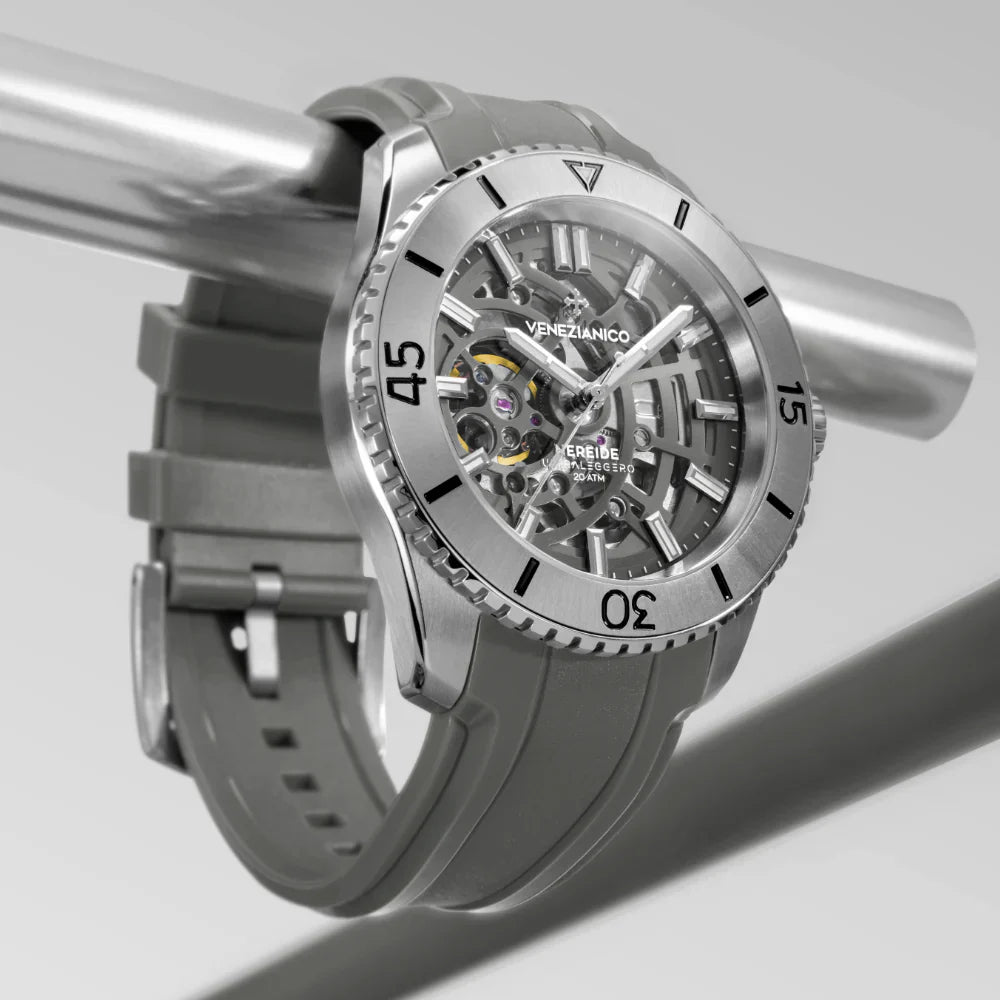 venezianico nereide ultraleggero silver con cinturino in gomma