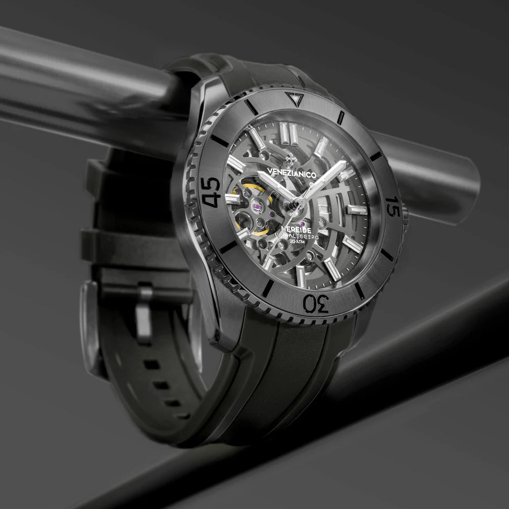 venezianico nereide ultraleggero gunmetal con cinturino in gomma