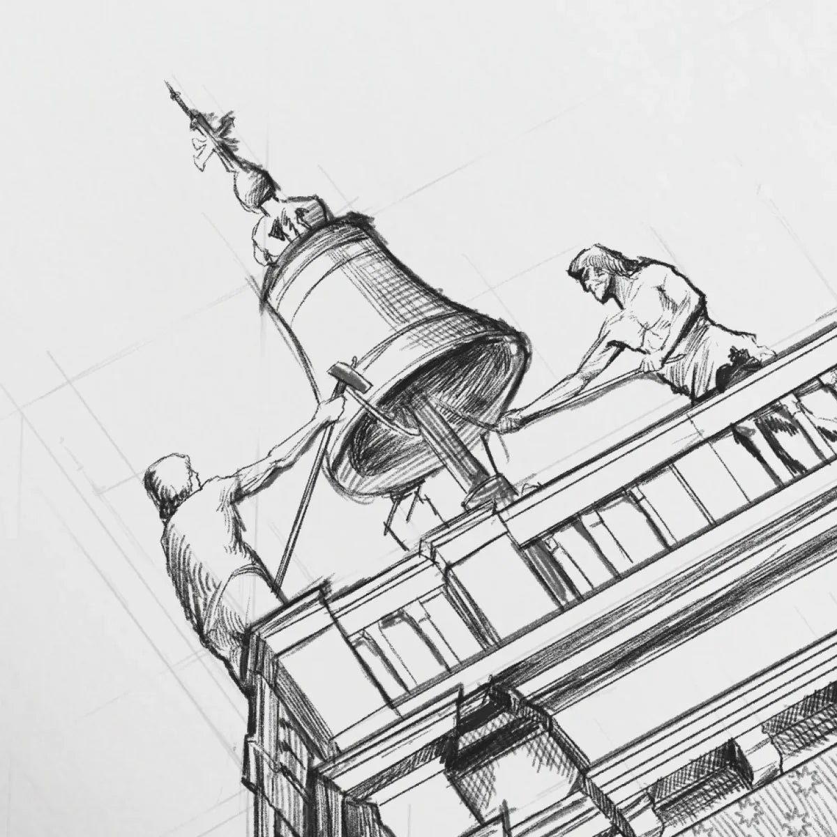 disegno campana piazza san marco venezia con logo venezianico