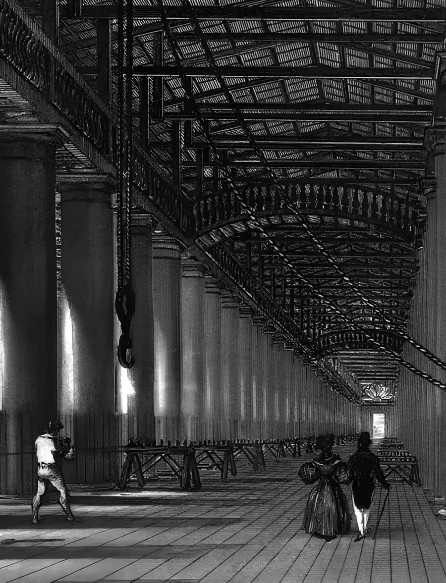 bianco e nero del disegno storico dell'arsenale di venezia