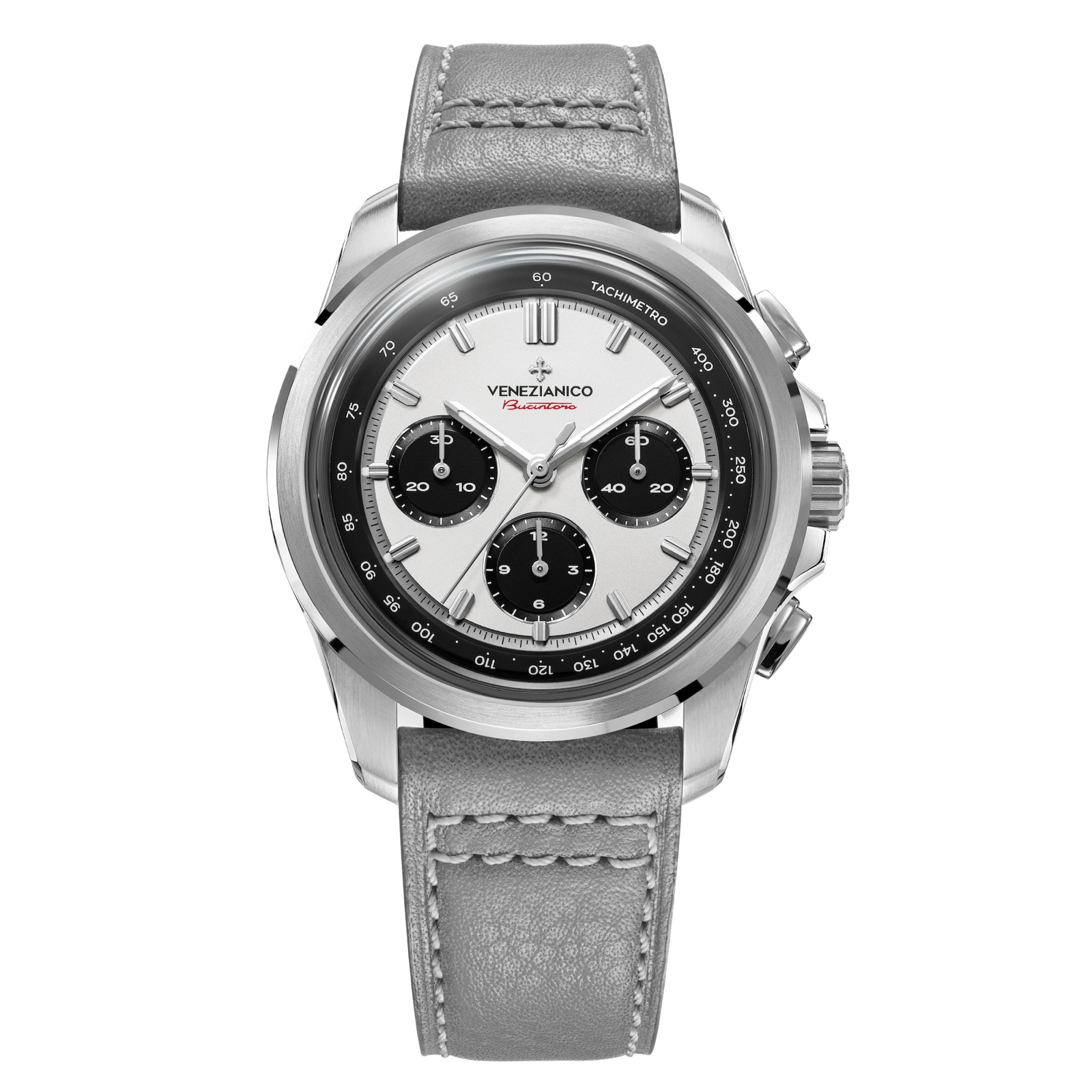 BUCINTORO 42 bianco e nero cinturino in pelle grigia - 8221510