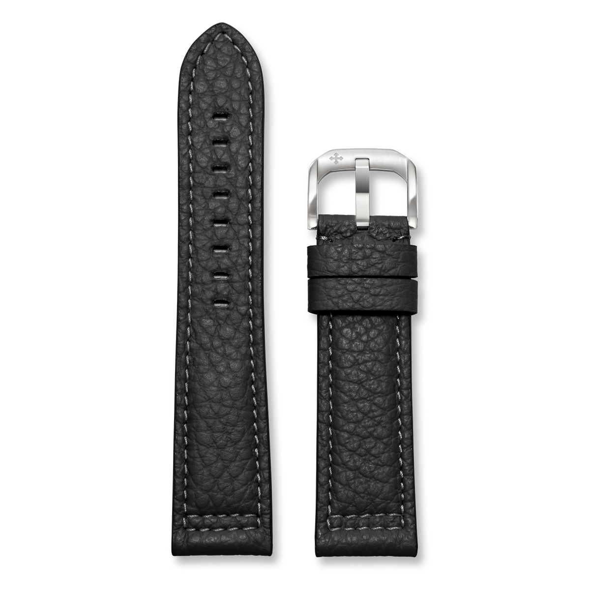 Cinturino in Pelle Nera goffrata 22mm