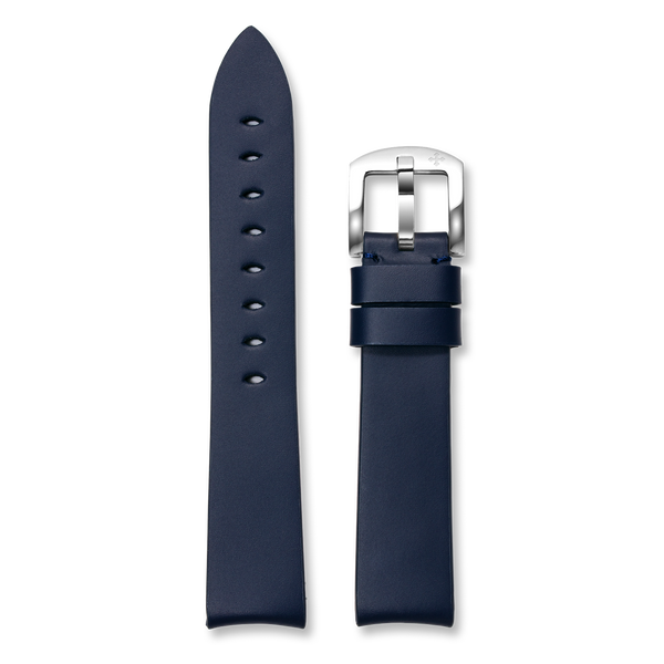 TAPORT Orologio rotondo in pelle blu FG2, Blu, Cinturino